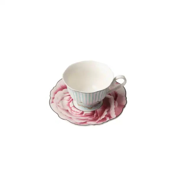 JENNA CLIFFORD – Wavy Rose Cup & Saucer In Gift Box