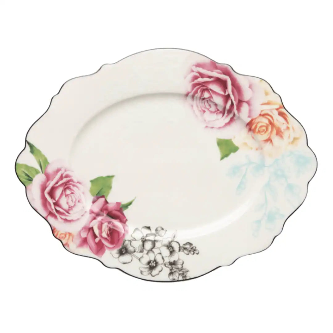 JENNA CLIFFORD – Wavy Rose Oval Platter 35cm