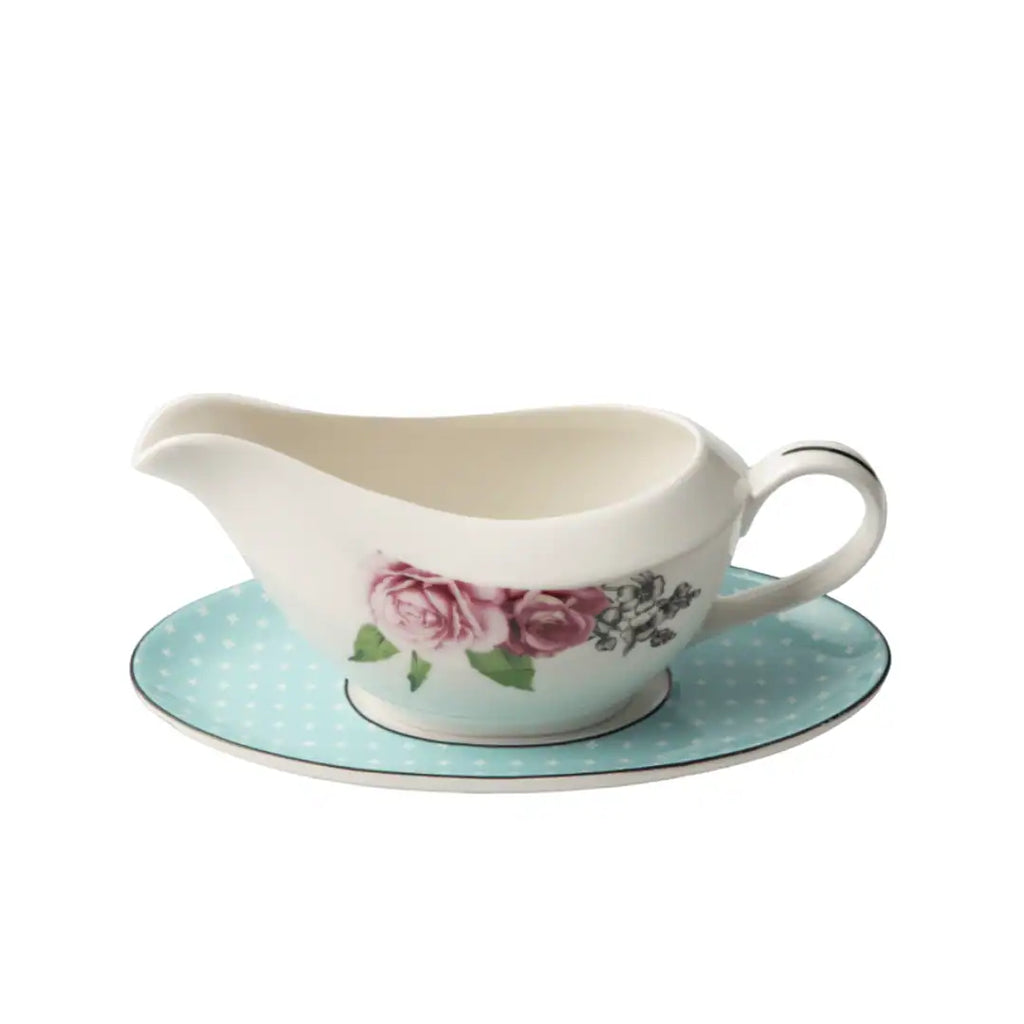 JENNA CLIFFORD – Wavy Rose Gravy Boat With Saucer