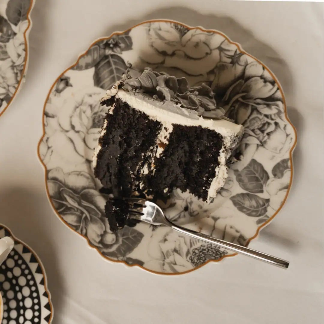 JENNA CLIFFORD – Black Rose Side Plate Set of 4