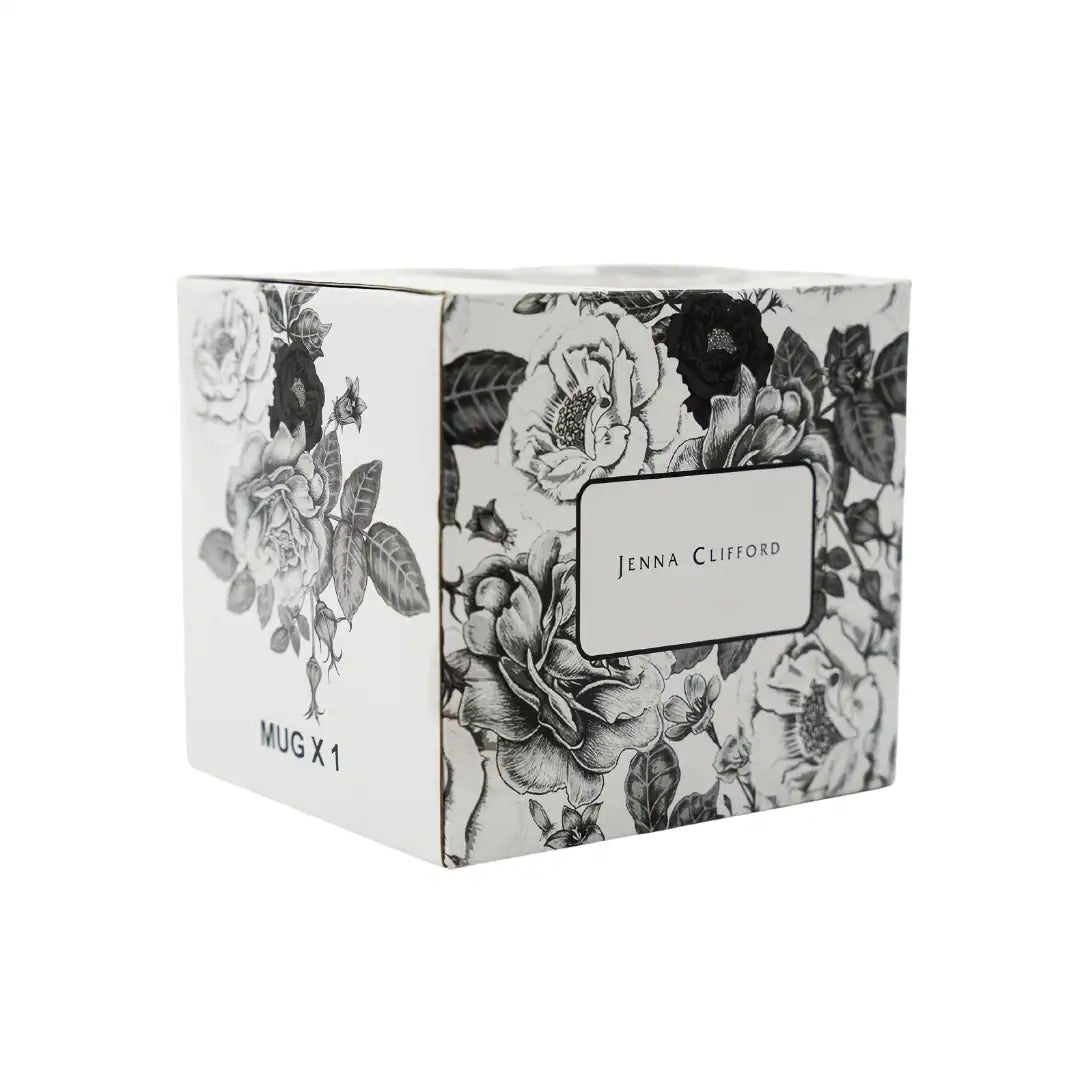 JENNA CLIFFORD – Black Rose Mug in Gift Box