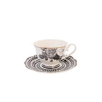 JENNA CLIFFORD – Black Rose Cup & Saucer in Gift Box