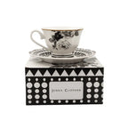 JENNA CLIFFORD – Black Rose Cup & Saucer in Gift Box