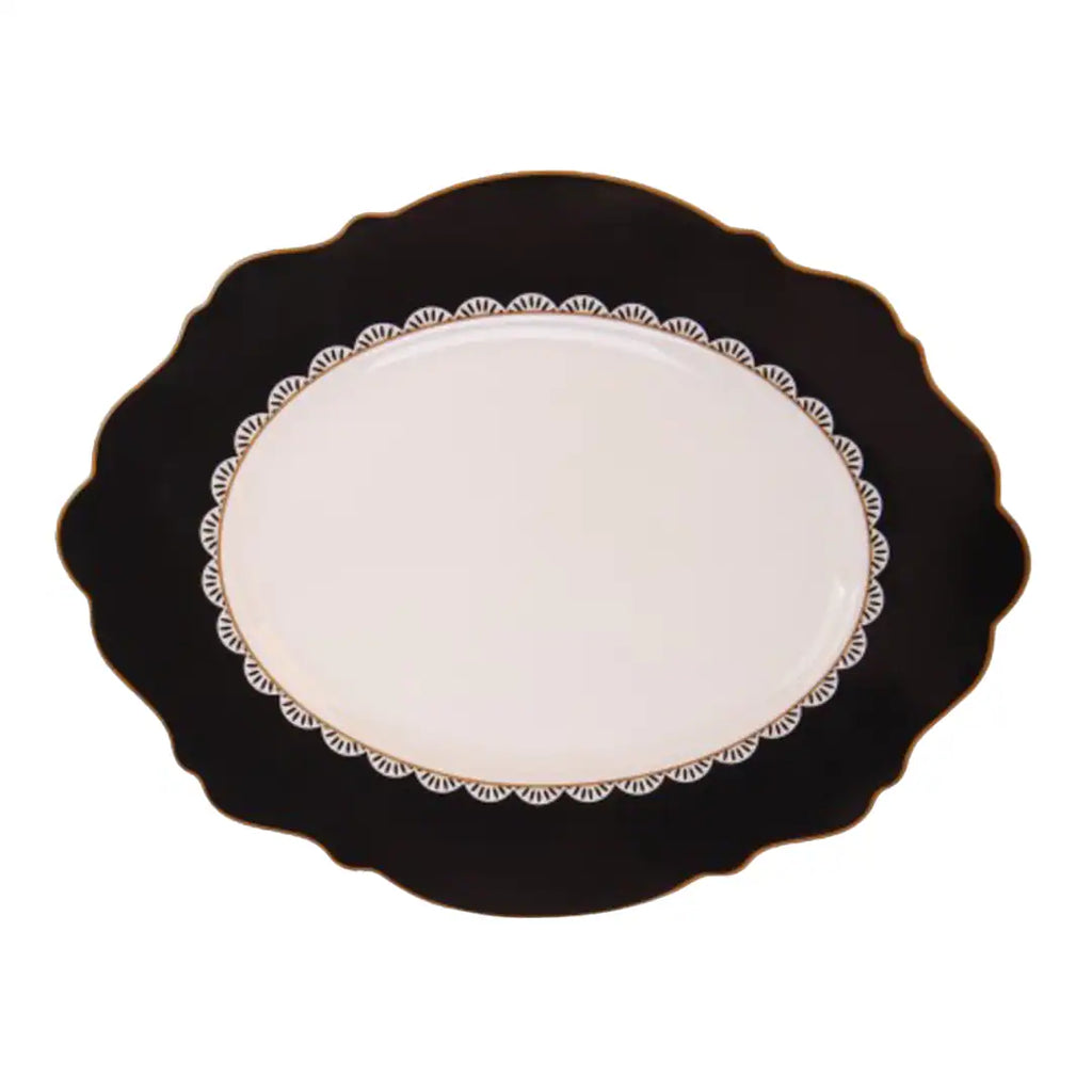 JENNA CLIFFORD – Black Rose Oval Platter
