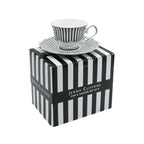 JENNA CLIFFORD – Ivory Noir Cup & Saucer Set of 4
