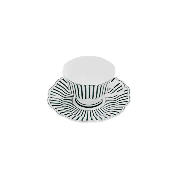 JENNA CLIFFORD – Ivory Noir Cup & Saucer Set of 4