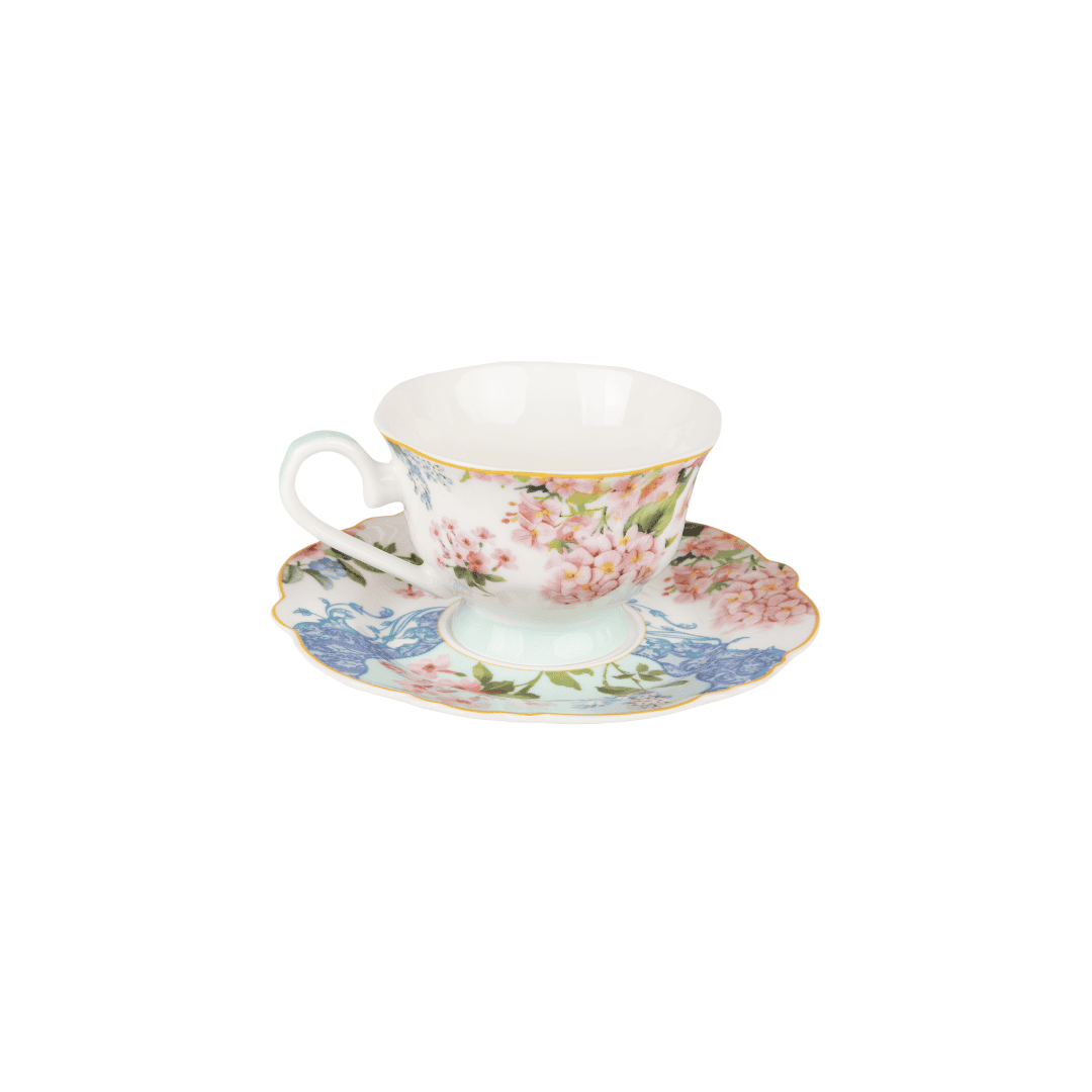 JENNA CLIFFORD – Belle Fleur Cup & Saucer Set of 4