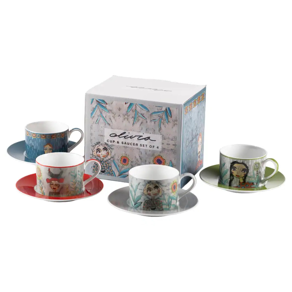 OLIVIA – Cuzins Cup & Saucer (Set of 4)